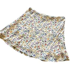 Reformation Brandy Mini Skirt Georgette Yellow Viscose A-Line Womens Large